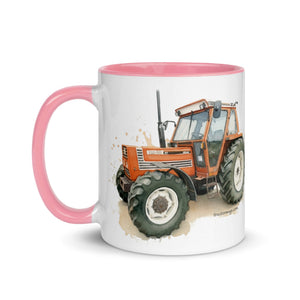 The Tractor Mugs Store FIAT 110-90 DT Watercolor | Mug with Color Inside Quality Farmers Merch