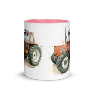 The Tractor Mugs Store FIAT 110-90 DT Watercolor | Mug with Color Inside Quality Farmers Merch