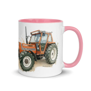 The Tractor Mugs Store FIAT 110-90 DT Watercolor | Mug with Color Inside Quality Farmers Merch