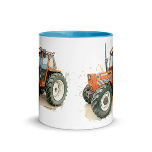 The Tractor Mugs Store FIAT 110-90 DT Watercolor | Mug with Color Inside Quality Farmers Merch
