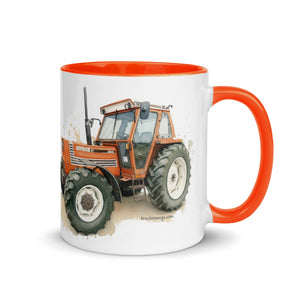The Tractor Mugs Store FIAT 110-90 DT Watercolor | Mug with Color Inside Quality Farmers Merch