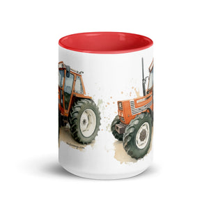 The Tractor Mugs Store FIAT 110-90 DT Watercolor | Mug with Color Inside Quality Farmers Merch