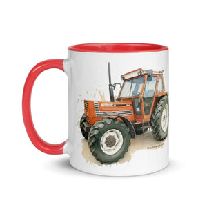 The Tractor Mugs Store FIAT 110-90 DT Watercolor | Mug with Color Inside Quality Farmers Merch