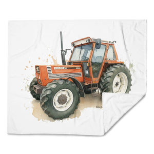 The Tractor Mugs Store FIAT 110-90 DT Watercolor | Throw Blanket Quality Farmers Merch