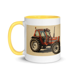 The Tractor Mugs Store FIAT 90-90 DT Oil Painting | Mug with Color Inside Quality Farmers Merch