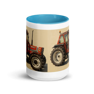 The Tractor Mugs Store FIAT 90-90 DT Oil Painting | Mug with Color Inside Quality Farmers Merch