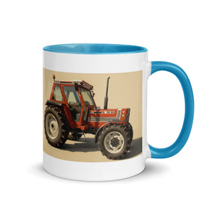 The Tractor Mugs Store FIAT 90-90 DT Oil Painting | Mug with Color Inside Quality Farmers Merch