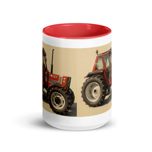 The Tractor Mugs Store FIAT 90-90 DT Oil Painting | Mug with Color Inside Quality Farmers Merch