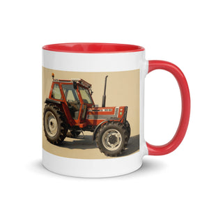 The Tractor Mugs Store FIAT 90-90 DT Oil Painting | Mug with Color Inside Quality Farmers Merch