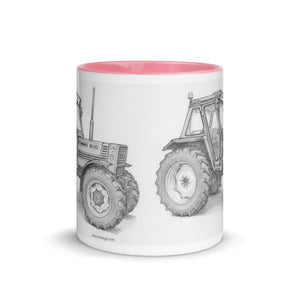 The Tractor Mugs Store FIAT 90-90 DT Pencil Sketch | Mug with Color Inside Quality Farmers Merch