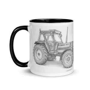 The Tractor Mugs Store FIAT 90-90 DT Pencil Sketch | Mug with Color Inside Quality Farmers Merch