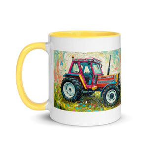The Tractor Mugs Store FIAT 90-90 DT Splash Art | Mug with Color Inside Quality Farmers Merch