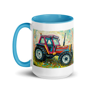 The Tractor Mugs Store FIAT 90-90 DT Splash Art | Mug with Color Inside Quality Farmers Merch