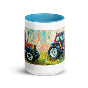 The Tractor Mugs Store FIAT 90-90 DT Splash Art | Mug with Color Inside Quality Farmers Merch