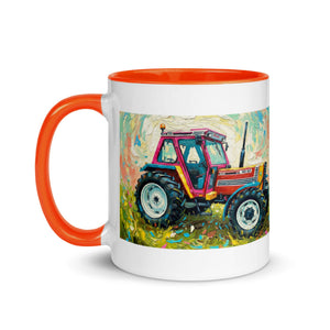 The Tractor Mugs Store FIAT 90-90 DT Splash Art | Mug with Color Inside Quality Farmers Merch