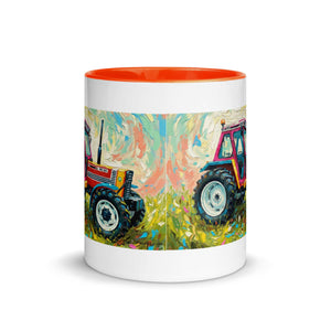 The Tractor Mugs Store FIAT 90-90 DT Splash Art | Mug with Color Inside Quality Farmers Merch