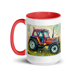 The Tractor Mugs Store FIAT 90-90 DT Splash Art | Mug with Color Inside Quality Farmers Merch