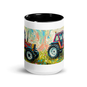 The Tractor Mugs Store FIAT 90-90 DT Splash Art | Mug with Color Inside Quality Farmers Merch