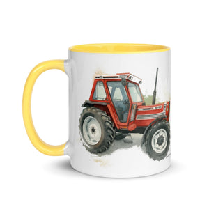 The Tractor Mugs Store FIAT 90-90 DT Watercolor | Mug with Color Inside Quality Farmers Merch