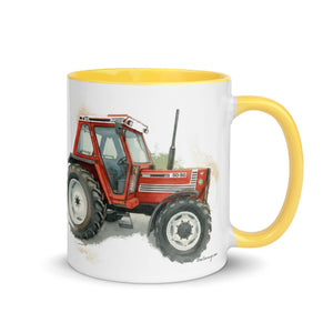 The Tractor Mugs Store FIAT 90-90 DT Watercolor | Mug with Color Inside Quality Farmers Merch