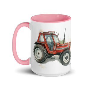 The Tractor Mugs Store FIAT 90-90 DT Watercolor | Mug with Color Inside Quality Farmers Merch