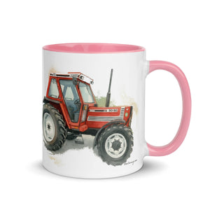 The Tractor Mugs Store FIAT 90-90 DT Watercolor | Mug with Color Inside Quality Farmers Merch