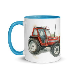 The Tractor Mugs Store FIAT 90-90 DT Watercolor | Mug with Color Inside Quality Farmers Merch