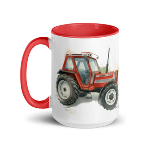 The Tractor Mugs Store FIAT 90-90 DT Watercolor | Mug with Color Inside Quality Farmers Merch