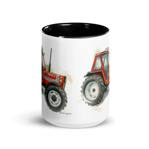 The Tractor Mugs Store FIAT 90-90 DT Watercolor | Mug with Color Inside Quality Farmers Merch