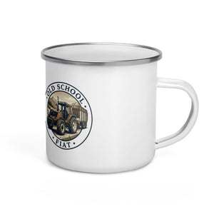 The Tractor Mugs Store FIATAGRI F130 OLD SCHOOL FIAT Engraving | Enamel Mug Quality Farmers Merch