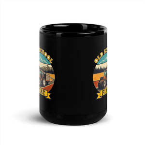 The Tractor Mugs Store FIATAGRI F130 OLD SCHOOL FIAT Outdoor | Black Mug Quality Farmers Merch