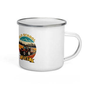 The Tractor Mugs Store FIATAGRI F130 OLD SCHOOL FIAT Outdoor | Enamel Mug Quality Farmers Merch