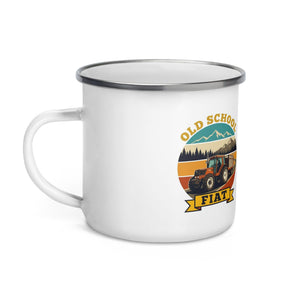 The Tractor Mugs Store FIATAGRI F130 OLD SCHOOL FIAT Outdoor | Enamel Mug Quality Farmers Merch