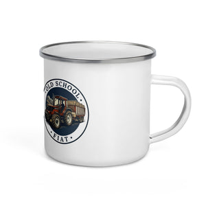 The Tractor Mugs Store FIATAGRI F140 OLD SCHOOL FIAT Engraving | Enamel Mug Quality Farmers Merch