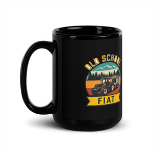 The Tractor Mugs Store FIATAGRI F140 OLD SCHOOL FIAT Outdoor | Black Mug Quality Farmers Merch