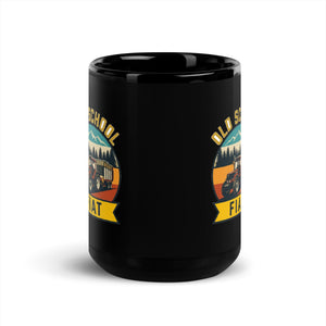 The Tractor Mugs Store FIATAGRI F140 OLD SCHOOL FIAT Outdoor | Black Mug Quality Farmers Merch