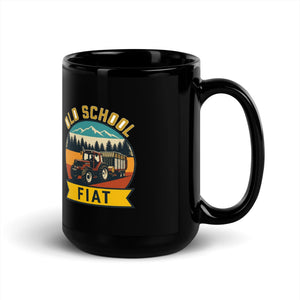 The Tractor Mugs Store FIATAGRI F140 OLD SCHOOL FIAT Outdoor | Black Mug Quality Farmers Merch
