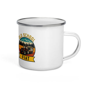 The Tractor Mugs Store FIATAGRI F140 OLD SCHOOL FIAT Outdoor | Enamel Mug Quality Farmers Merch