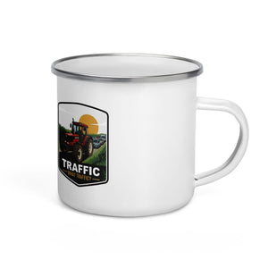 The Tractor Mugs Store FIATAGRI F140 TRAFFIC WHAT TRAFFIC? Bright | Enamel Mug Quality Farmers Merch