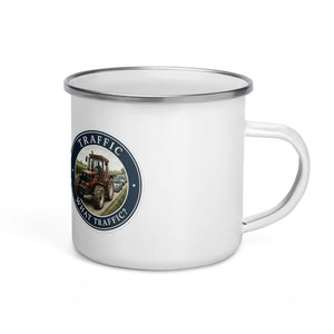 The Tractor Mugs Store FIATAGRI F140 TRAFFIC WHAT TRAFFIC? Engraving | Enamel Mug Quality Farmers Merch