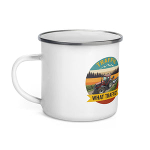 The Tractor Mugs Store FIATAGRI F140 TRAFFIC WHAT TRAFFIC? Outdoor | Enamel Mug Quality Farmers Merch