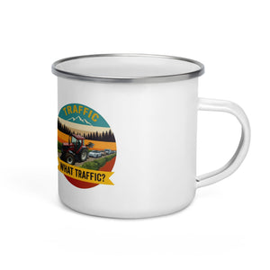 The Tractor Mugs Store FIATAGRI F140 TRAFFIC WHAT TRAFFIC? Outdoor | Enamel Mug Quality Farmers Merch