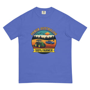 The Tractor Mugs Store Flo Blue John Deere 3350 PROUD AUSTRALIAN 100% FARMER Outdoor | Unisex Premium T-shirt Quality Farmers Merch