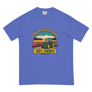 The Tractor Mugs Store Flo Blue John Deere 7810 PROUD AUSTRALIAN 100% FARMER Outdoor | Unisex Premium T-shirt Quality Farmers Merch
