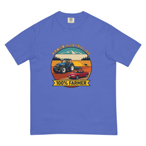 The Tractor Mugs Store Flo Blue New Holland TM 155 PROUD AUSTRALIAN 100% FARMER Outdoor | Unisex Premium T-shirt Quality Farmers Merch