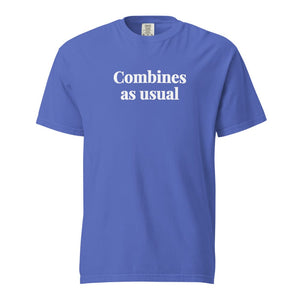 The Tractor Mugs Store Flo Blue / S Combines as Usual | Unisex Premium T-shirt Quality Farmers Merch
