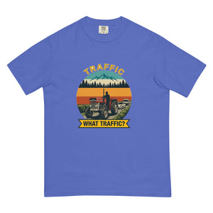 The Tractor Mugs Store Flo Blue / S Massey Ferguson 135 TRAFFIC WHAT TRAFFIC? Outdoor | Unisex Premium T-shirt Quality Farmers Merch