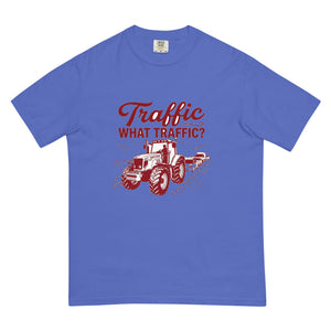 The Tractor Mugs Store Flo Blue / S Massey Ferguson 6480 TRAFFIC WHAT TRAFFIC? Two Tone | Unisex Premium T-shirt Quality Farmers Merch