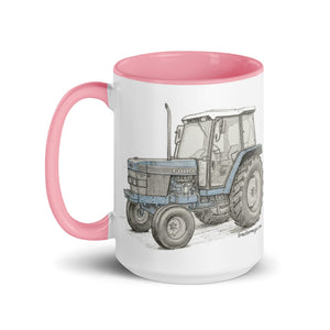 The Tractor Mugs Store Ford 6640 Pencil Sketch | Mug with Color Inside Quality Farmers Merch