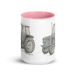 The Tractor Mugs Store Ford 6640 Pencil Sketch | Mug with Color Inside Quality Farmers Merch